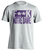 fuck notre dame white and purple tshirt censored