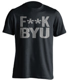 fuck byu censored black tshirt for usu aggies fans