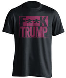 fuck trump black shirt with gold text censored