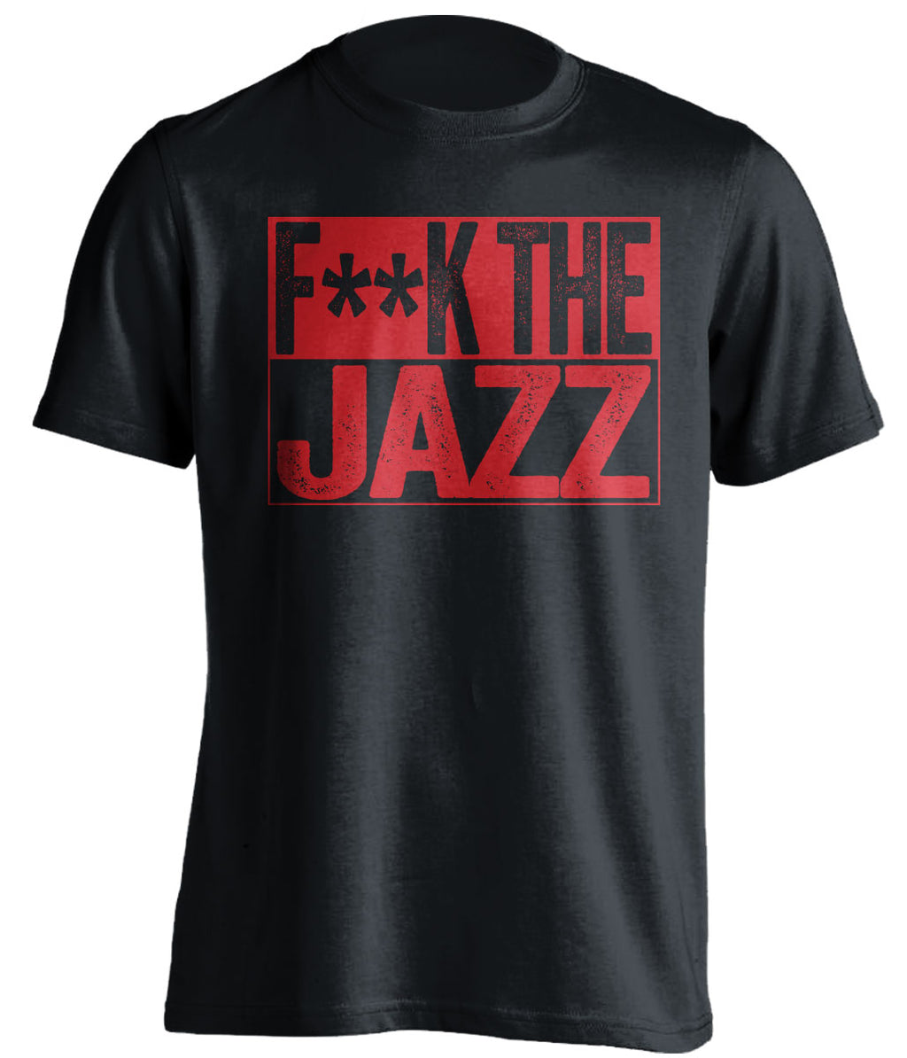 fuck the jazz houston rockets black shirt censored