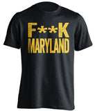 fuck maryland wvu west virginia mountaineers black tshirt censored