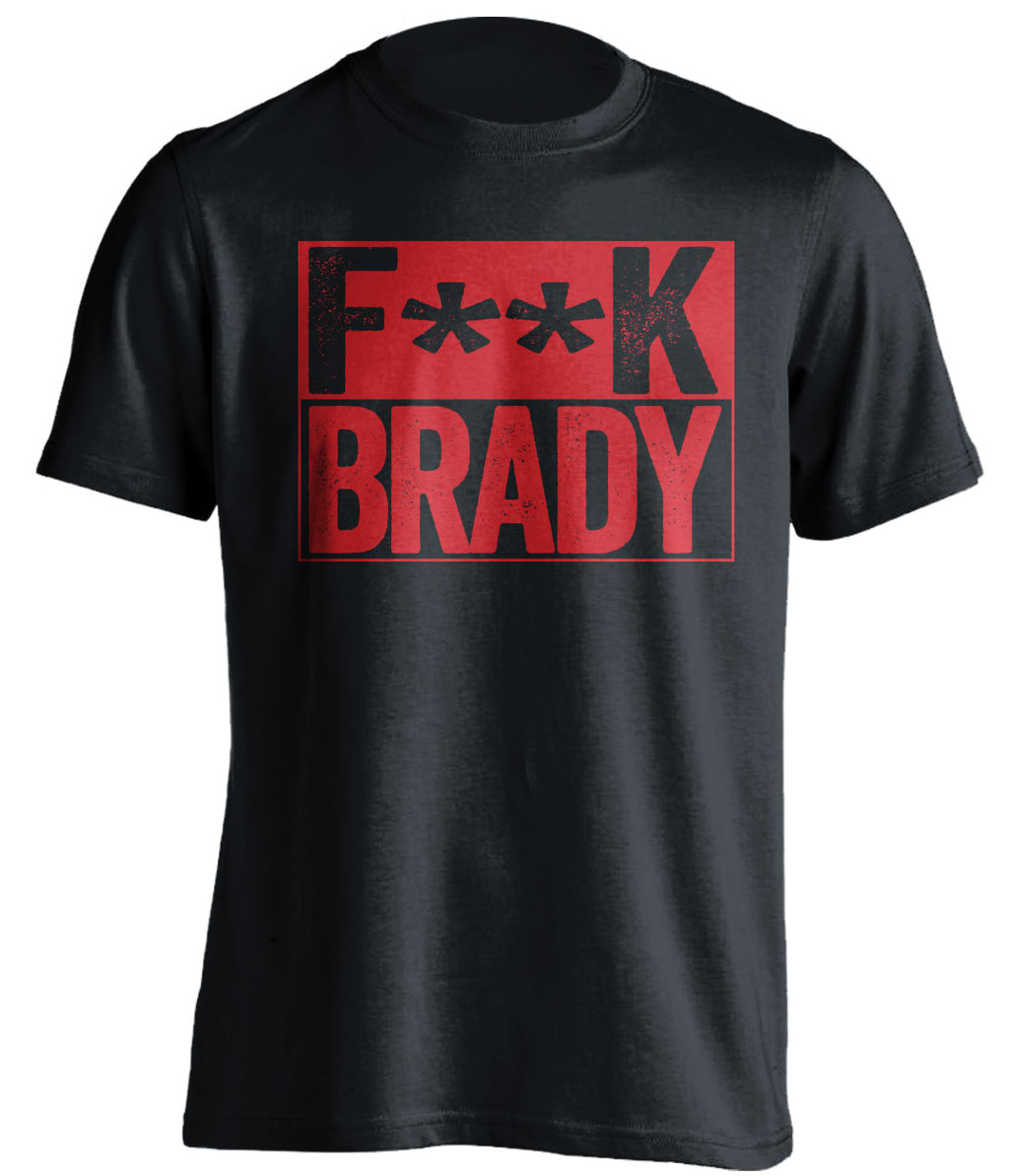 fuck brady black and red tshirt censored