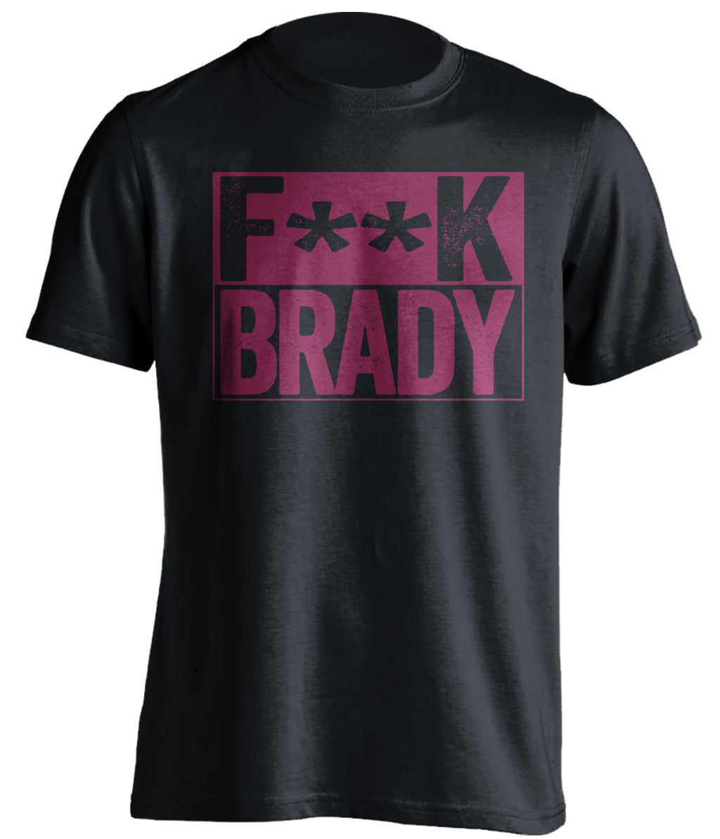 fuck brady black and garnet tshirt censored