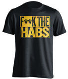 fuck the habs black and gold tshirt censored