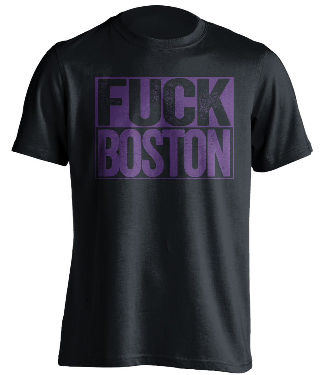 Fuck Boston - Boston Haters Shirt - Purple and Gold - Box Design - Beef Shirts