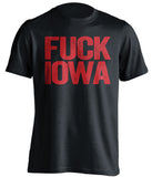 fuck iowa uncensored black tshirt for nebraska fans