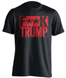 fuck trump navy black shirt with red text censored