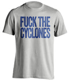 fuck the cyclones uncensored grey tshirt for jayhawk fans