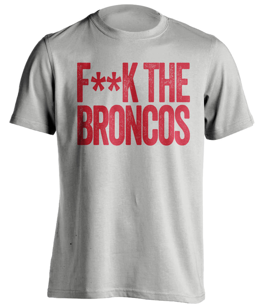 FUCK THE BRONCOS - Atlanta Falcons Fan T-Shirt - Text Design - Beef Shirts