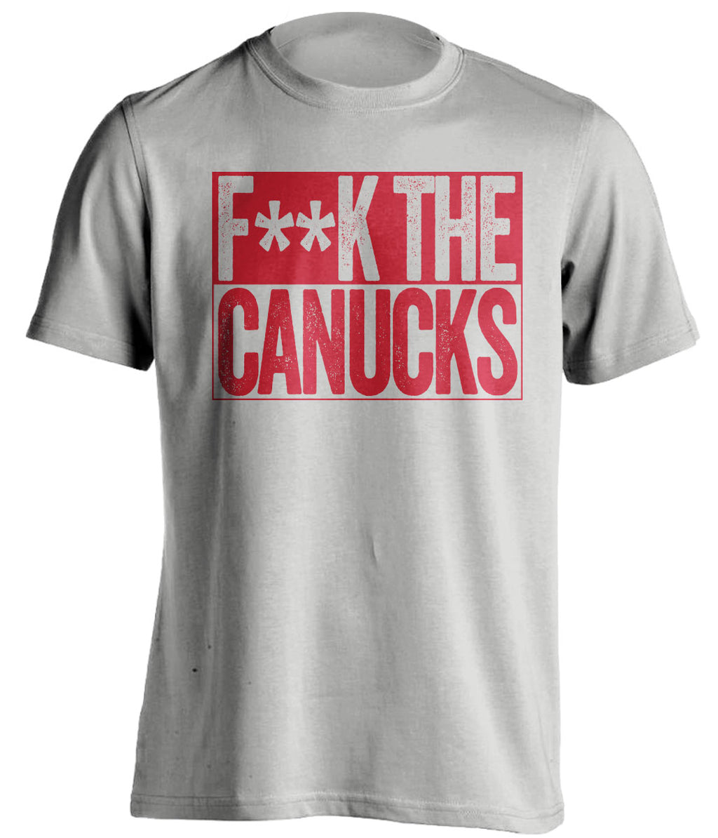 FUCK THE CANUCKS - Detroit Red Wings Fan T-Shirt - Box Design - Beef Shirts