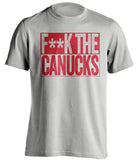 FUCK THE CANUCKS - Detroit Red Wings Fan T-Shirt - Box Design - Beef Shirts