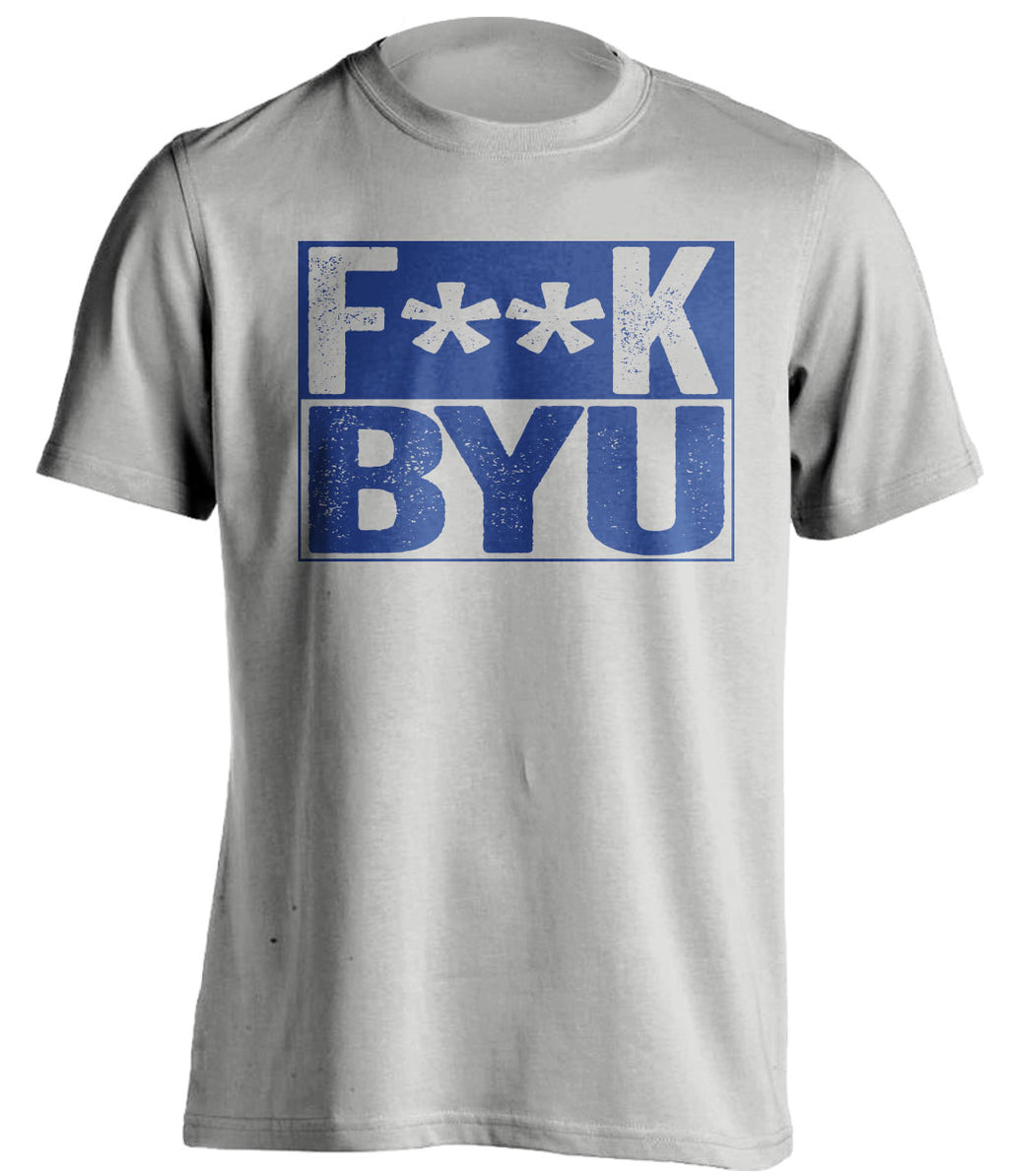 fuck byu boise state broncos grey shirt censored
