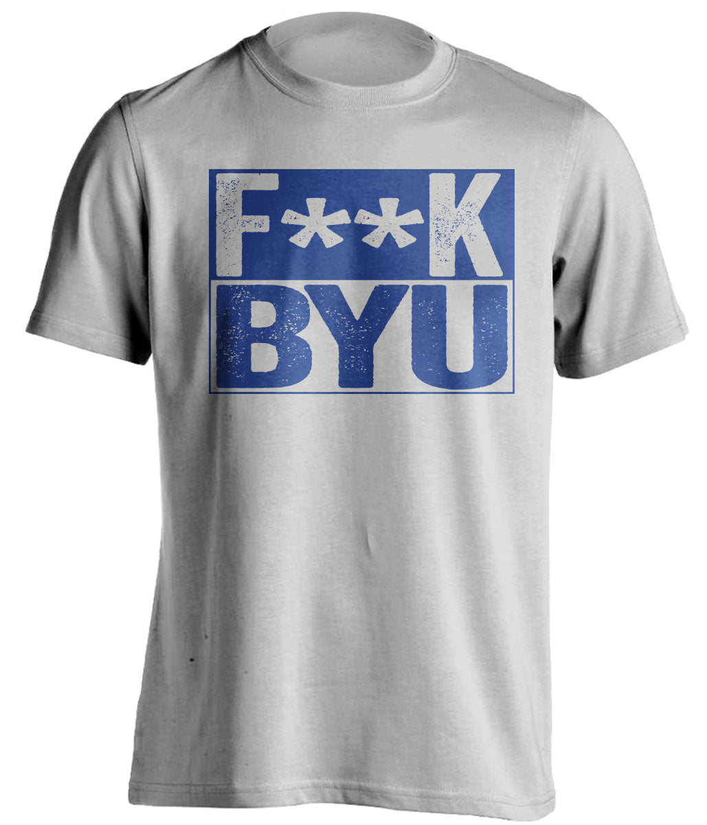 fuck byu boise state broncos grey shirt censored