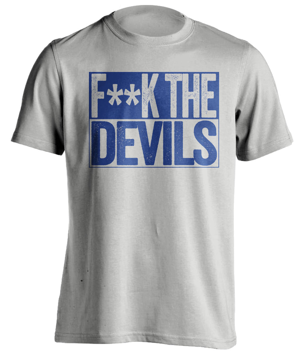 fuck the devils NYR new york rangers fan censored grey shirt