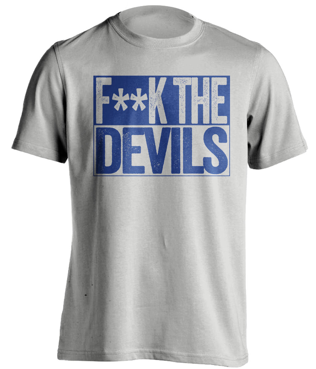 fuck the devils NYR new york rangers fan censored grey shirt