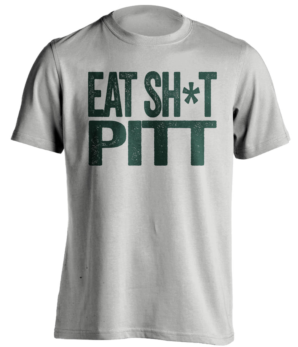 eat shit pitt MSU michigan state spartans grey tshirt censored