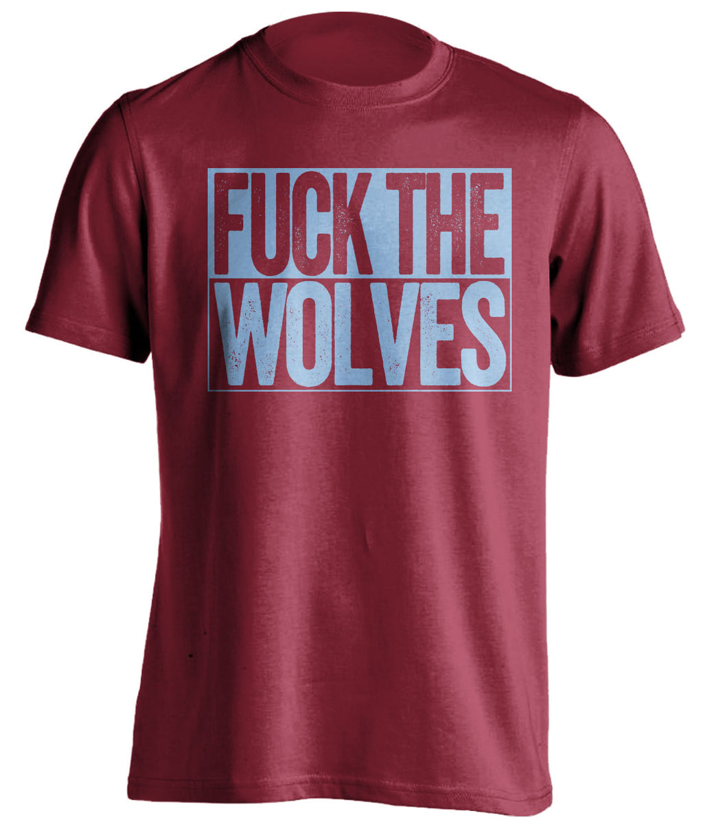 fuck the wolves red and blue tshirt uncensored