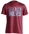fuck the wolves red and blue tshirt uncensored