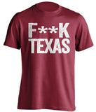 fuck texas shirt arkansas fans red and white censored