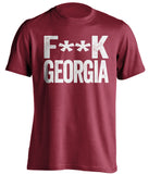 fuck georgia red and white tshirt censored bama fans