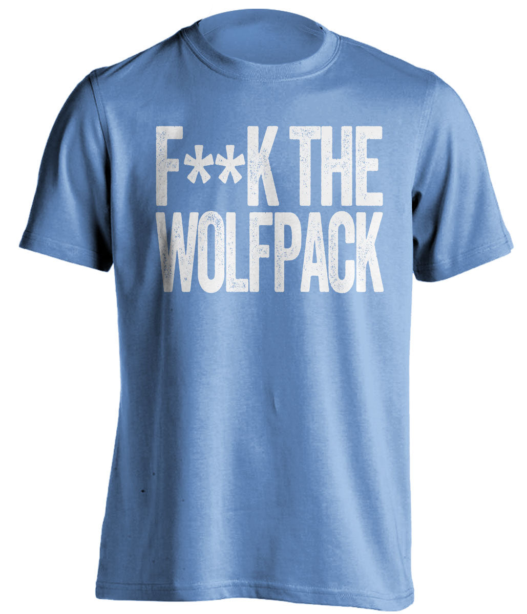 fuck the wolfpack unc tar heels blue tshirt censored