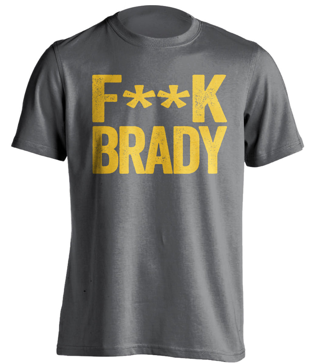 grey and gold fuck brady shirt censored