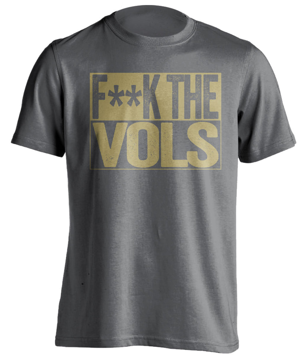 fuck the vols grey and old gold shirt censored