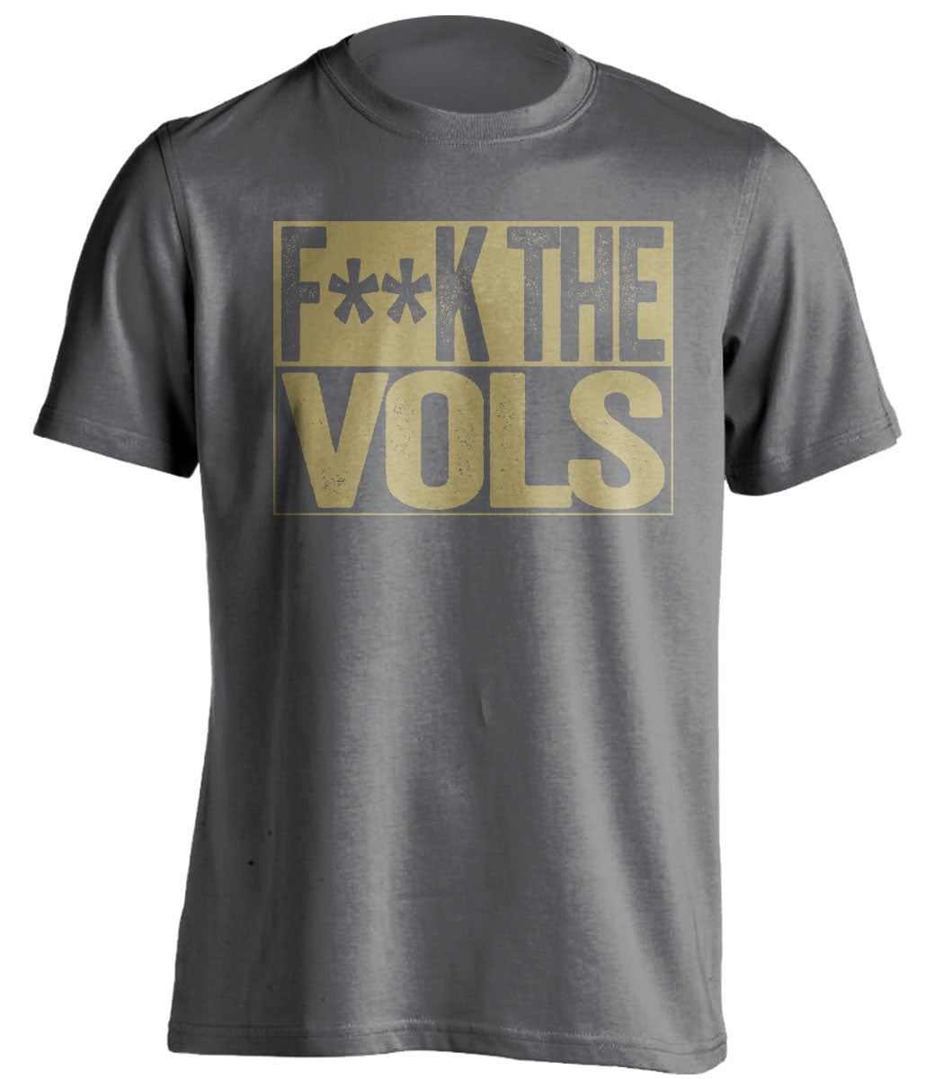 fuck the vols grey and old gold shirt censored
