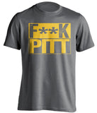 fuck pitt wvu moutaineers fan grey shirt censored