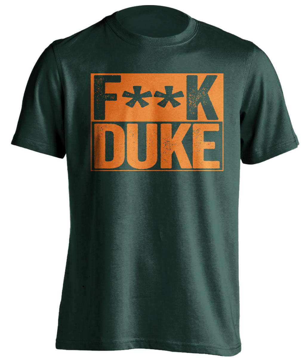 fuck duke green and orange tshirt censored