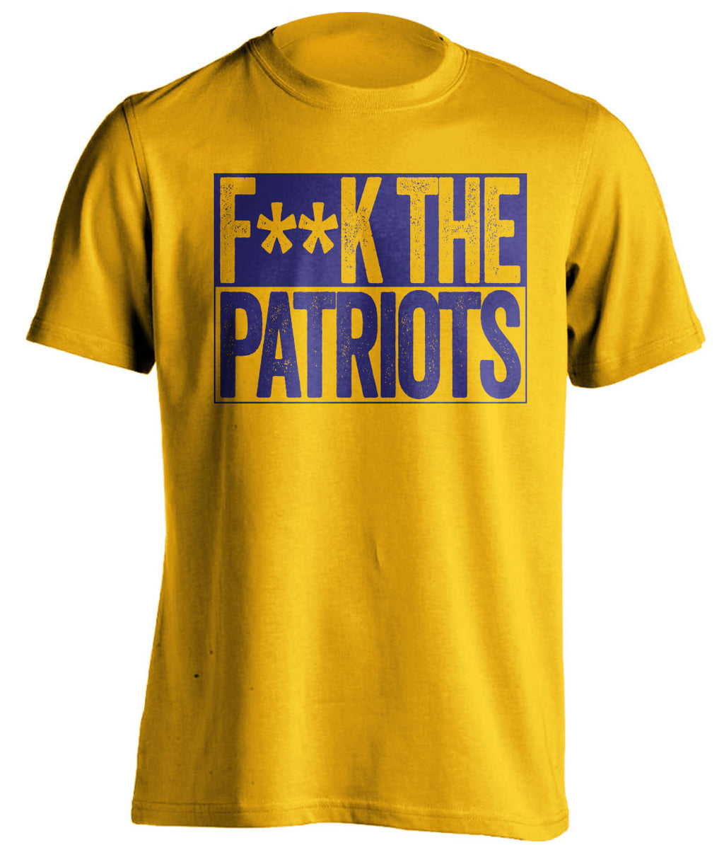FUCK THE PATRIOTS Baltimore Ravens gold Shirt