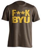 F**K BYU Wyoming Cowboys brown Shirt