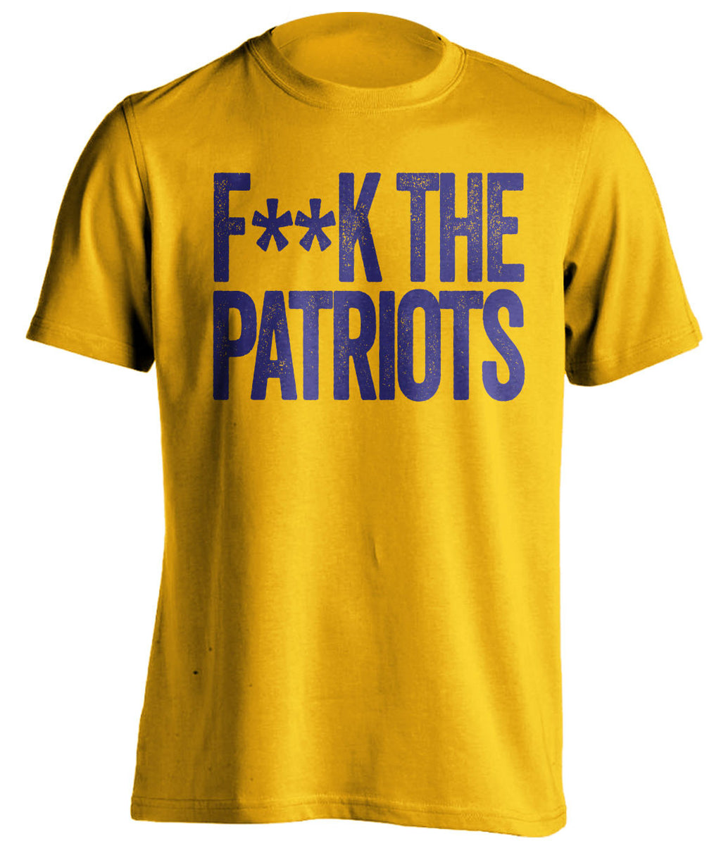F**K THE PATRIOTS Baltimore Ravens gold Shirt