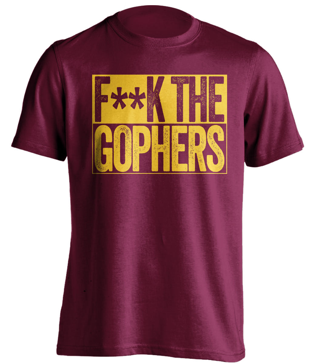 fuck the gophers umd duluth bulldogs maroon shirt censored