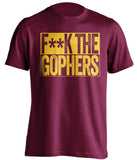 fuck the gophers umd duluth bulldogs maroon shirt censored