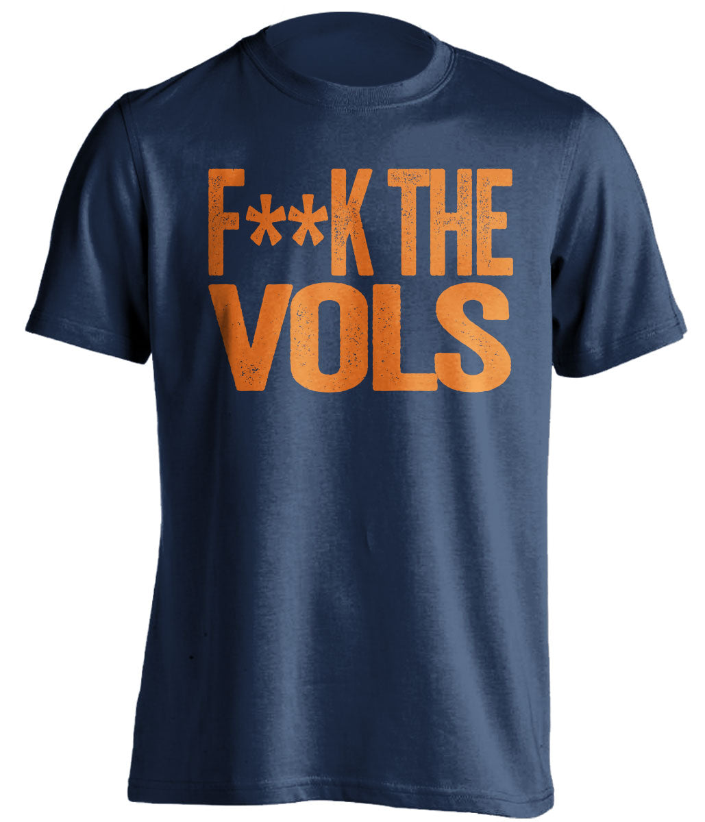 fuck the vols auburn tigers navy and orange shirt censored