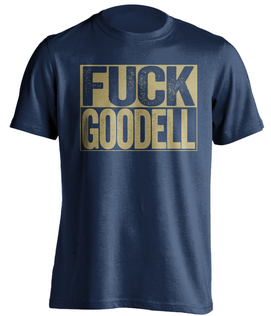 fuck goodell navy and old gold tshirt uncensored