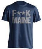 fuck maine censored navy tshirt unh wildcats fan