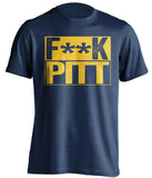 fuck pitt wvu moutaineers fan navy shirt censored