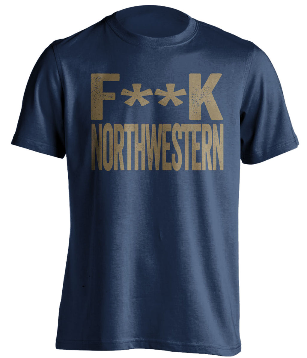 fuck northwestern notre dame fan navy shirt censored