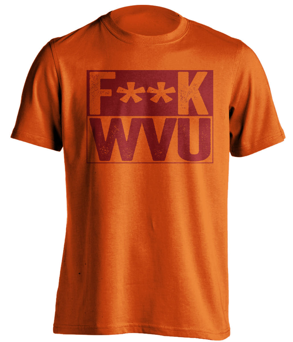 fuck wvu virginia tech hokies orange shirt censored