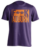 fuck auburn censored purple shirt for clemson fans