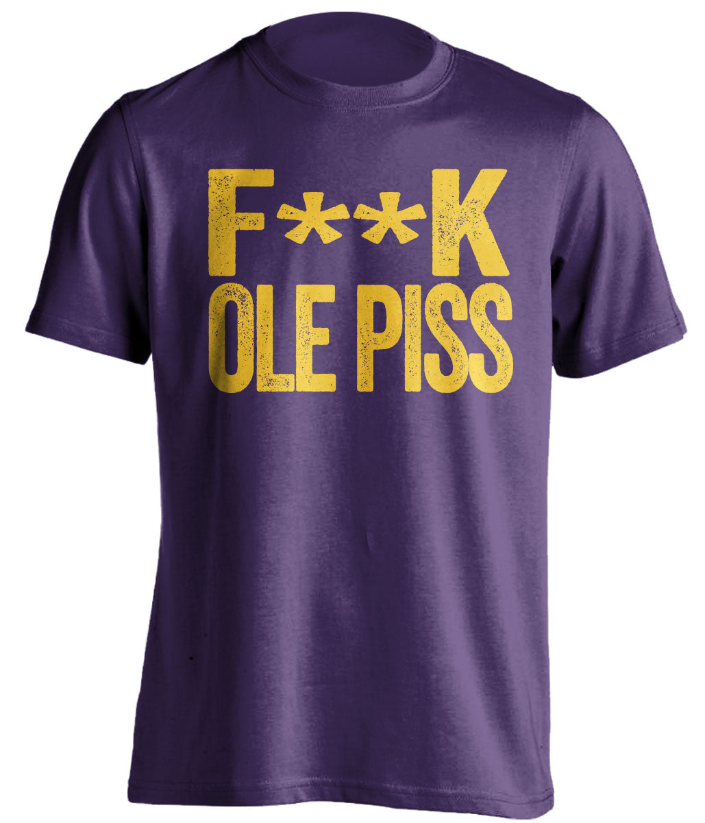 fuck ole piss miss lsu tigers purple tshirt censored