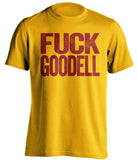 fuck roger goodell uncensored gold tshirt washington redskins fan