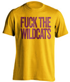 FUCK THE WILDCATS - Wildcaters Haters Shirt - Red and Gold Version - Text Design - Beef Shirts