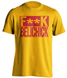 fuck belichick gold and red tshirt censored