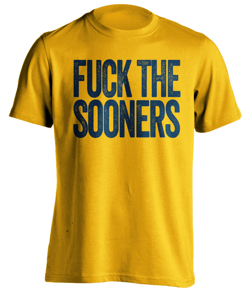 fuck the sooners wvu mountaineers fan uncensored gold shirt