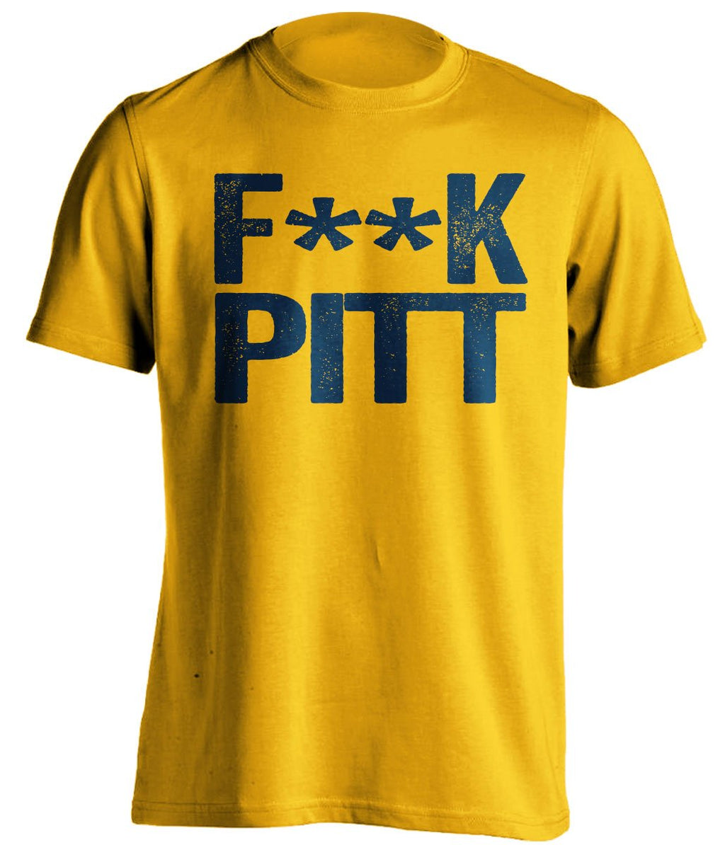 fuck pitt panthers wvu mountaineer fans gold shirt censored