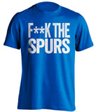 fuck the spurs blue tshirt chelsea colors censored