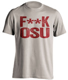 fuck osu state oklahoma sooners cream tshirt censored